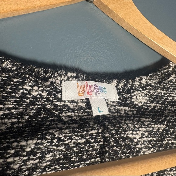 LuLaRoe Black and gray marled knit open-front cardigan - Picture 3 of 8